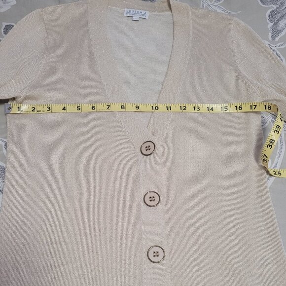 Joseph A Light Weight Gold Rayon Blend Cardigan Size Small EUC - Picture 6 of 9